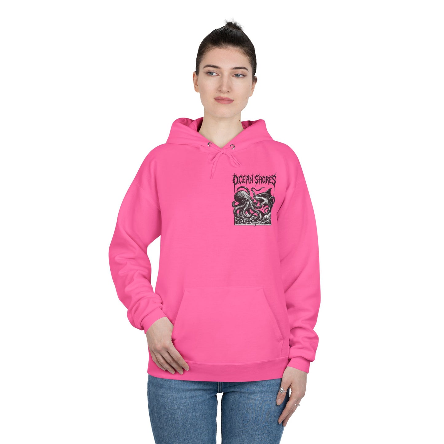 Ocean Shores Unisex EcoSmart Hoodie, Nautical Sweatshirt, Gift for Beach Lovers, Ocean Themed Apparel, Eco-Friendly Clothing