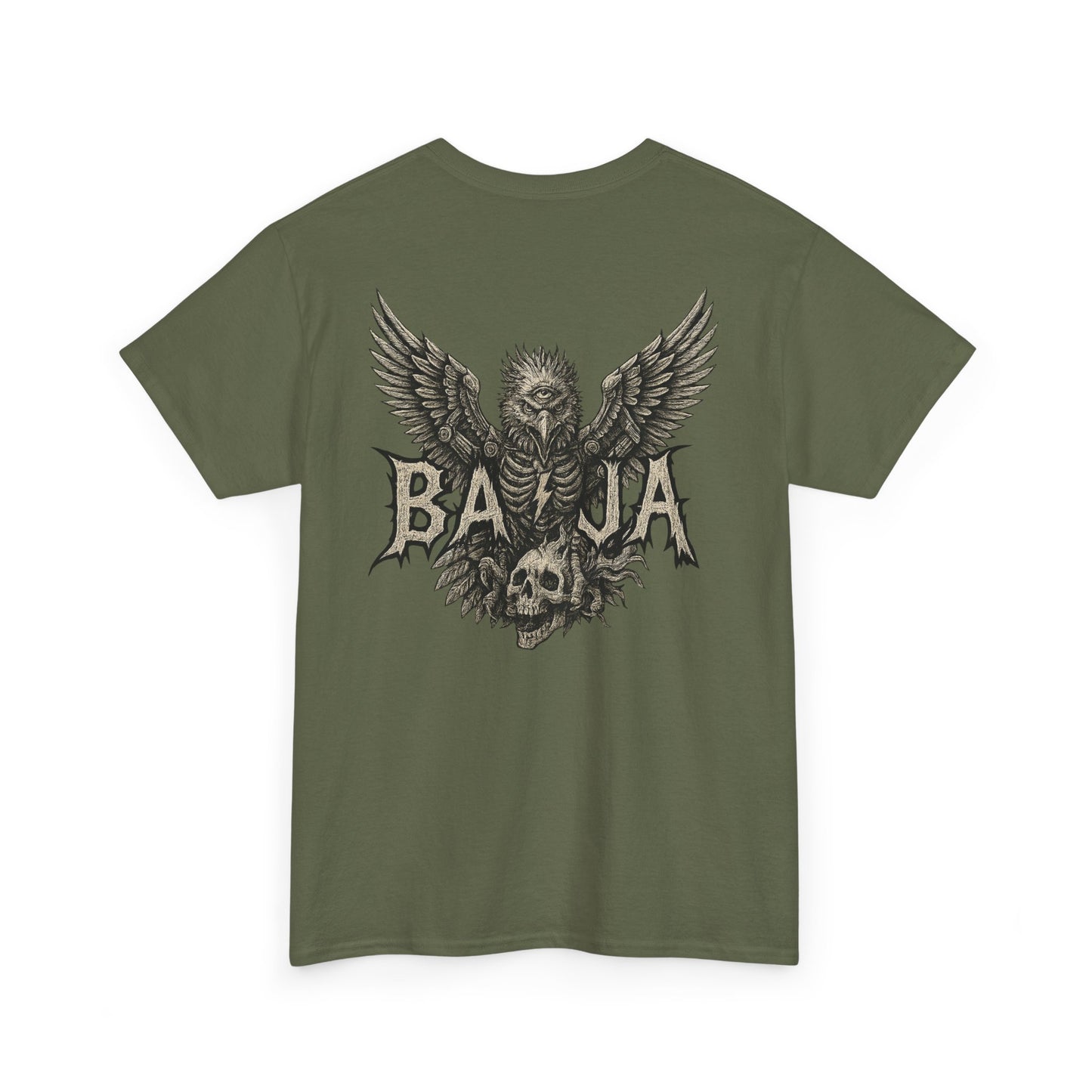 Edgy Graphic Tee for Rock Lovers, Baja Skull Design Shirt, Unisex T-Shirt for Music Festivals, Alternative Fashion