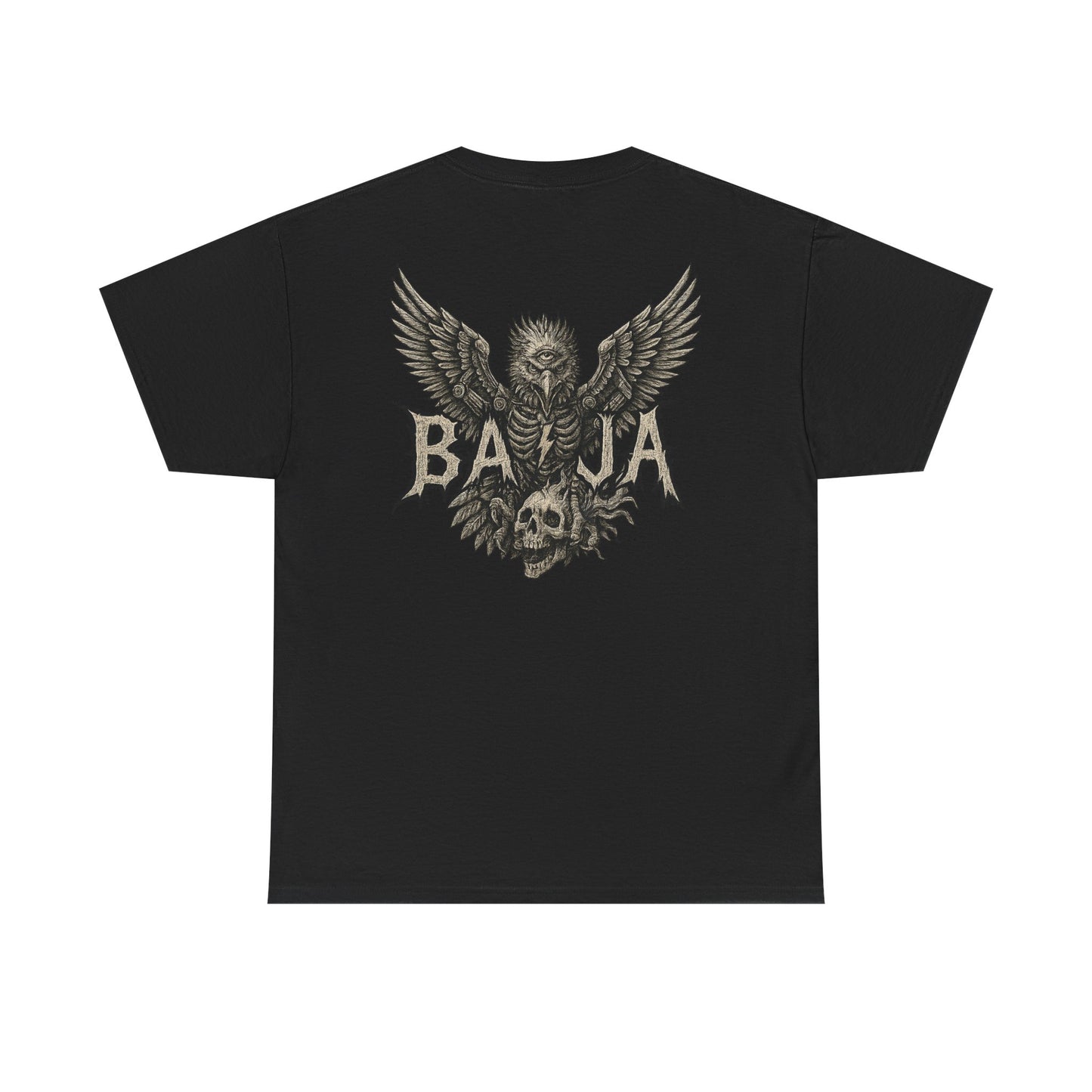 Edgy Graphic Tee for Rock Lovers, Baja Skull Design Shirt, Unisex T-Shirt for Music Festivals, Alternative Fashion