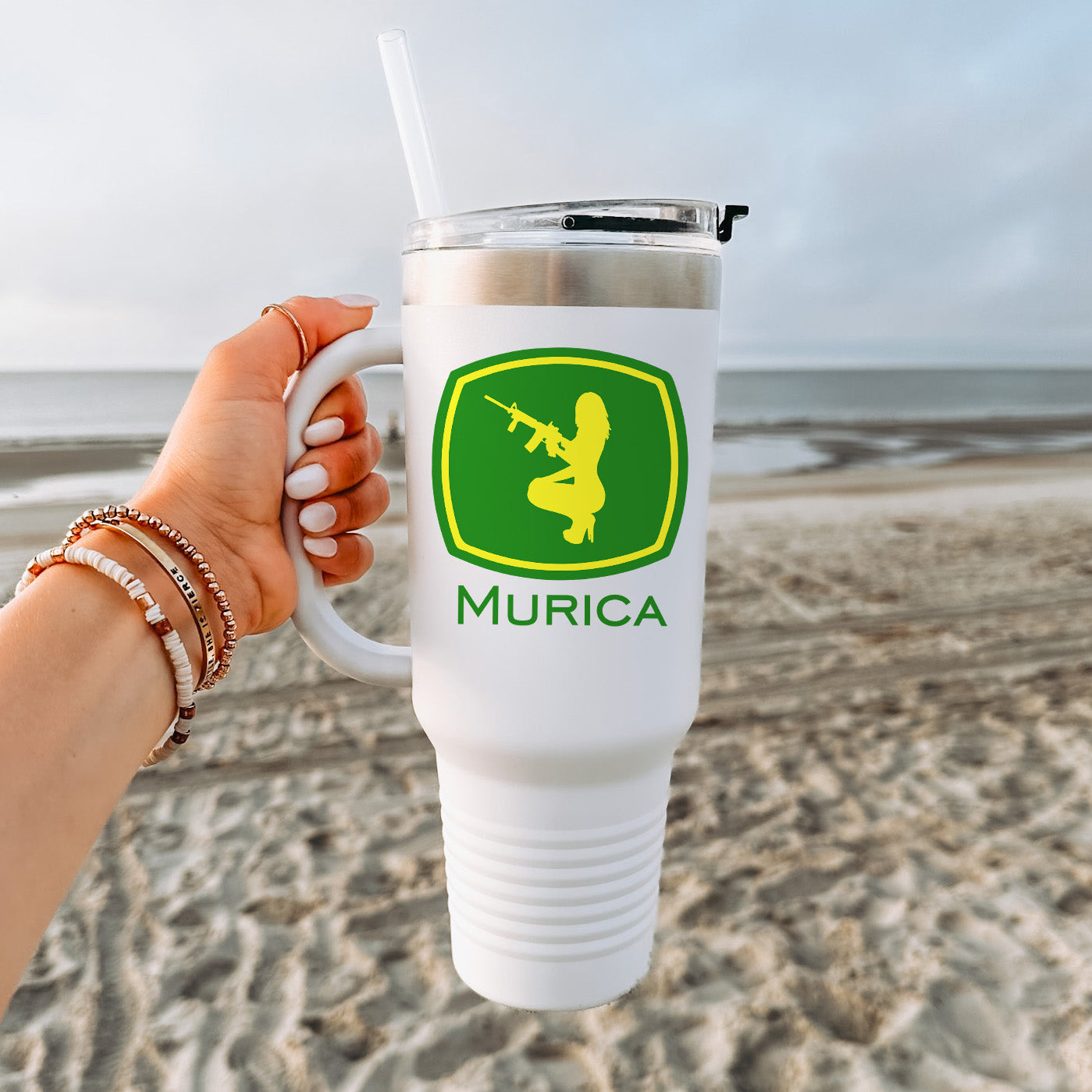 Murica - Guns, Girls, and Farming Insulated Travel Mug, 40oz