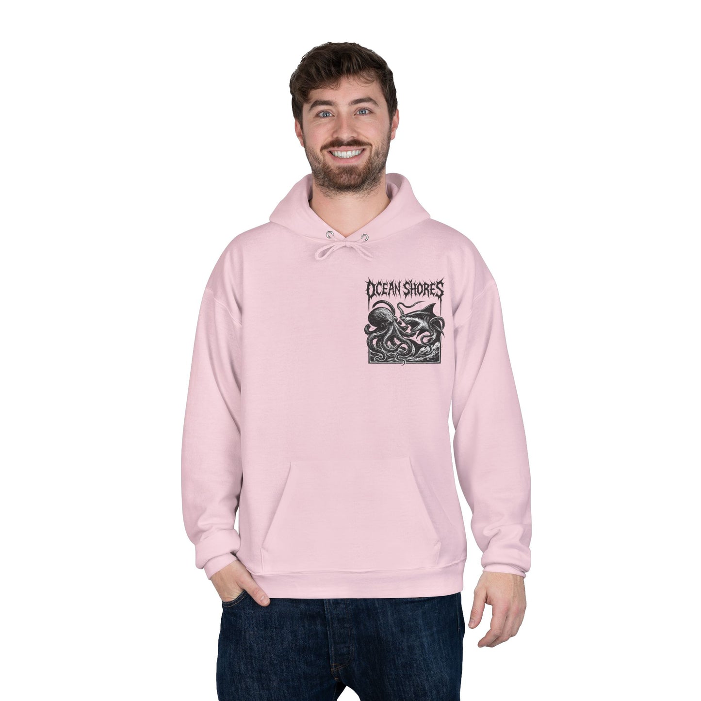 Ocean Shores Unisex EcoSmart Hoodie, Nautical Sweatshirt, Gift for Beach Lovers, Ocean Themed Apparel, Eco-Friendly Clothing