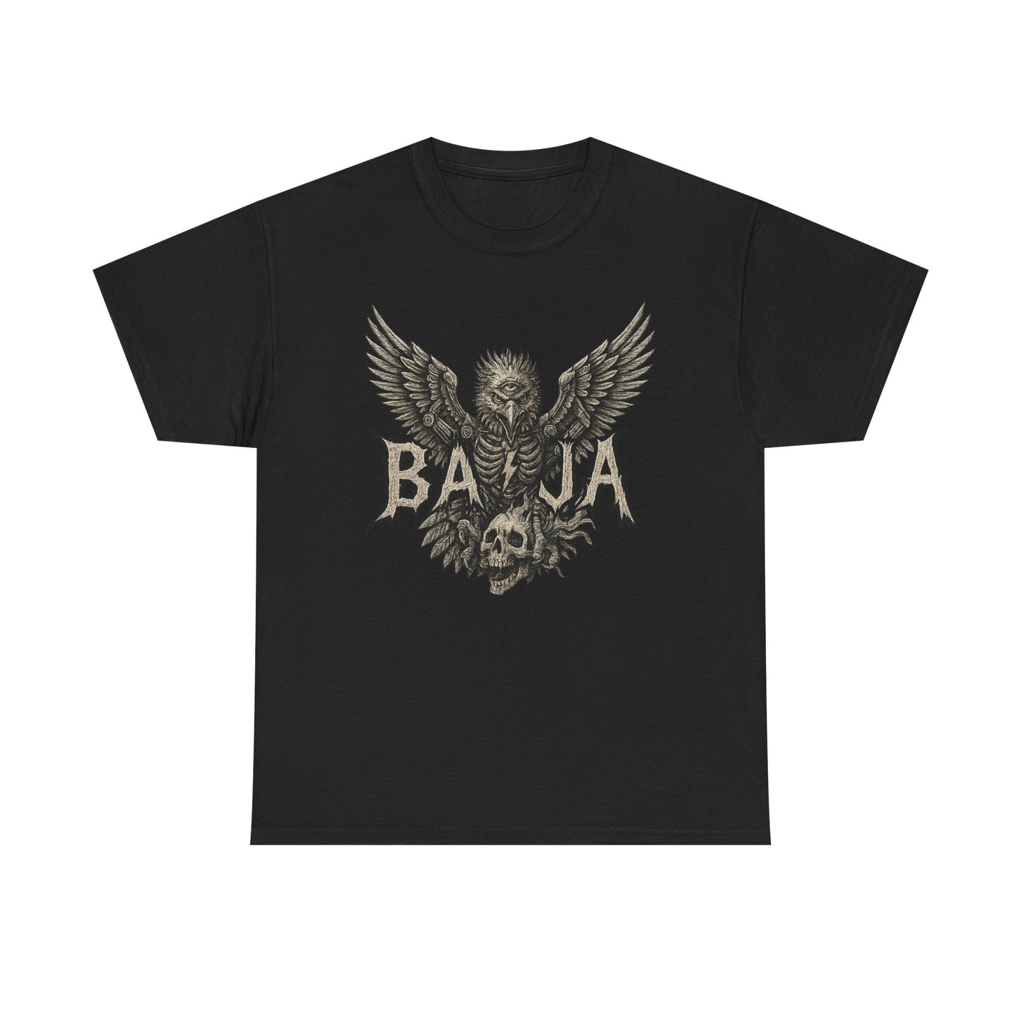 Edgy Graphic Tee for Rock Lovers, Baja Skull Design Shirt, Unisex T-Shirt for Music Festivals, Alternative Fashion