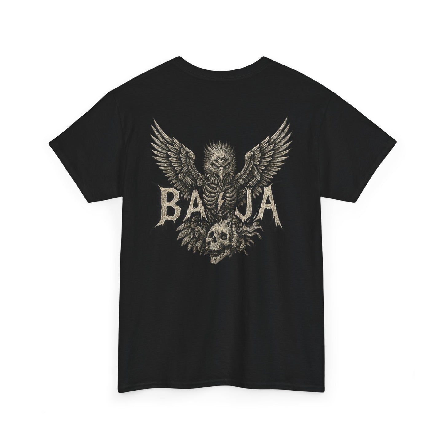 Edgy Graphic Tee for Rock Lovers, Baja Skull Design Shirt, Unisex T-Shirt for Music Festivals, Alternative Fashion