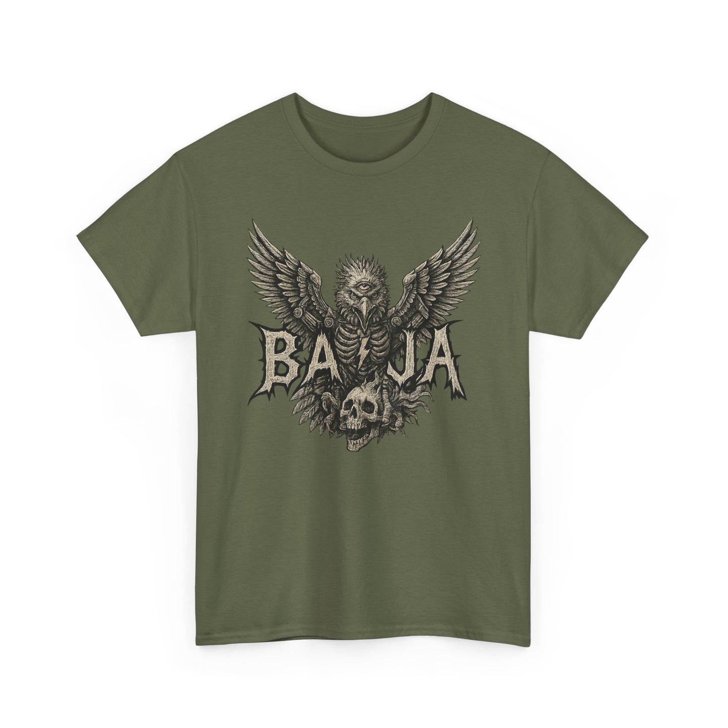 Edgy Graphic Tee for Rock Lovers, Baja Skull Design Shirt, Unisex T-Shirt for Music Festivals, Alternative Fashion