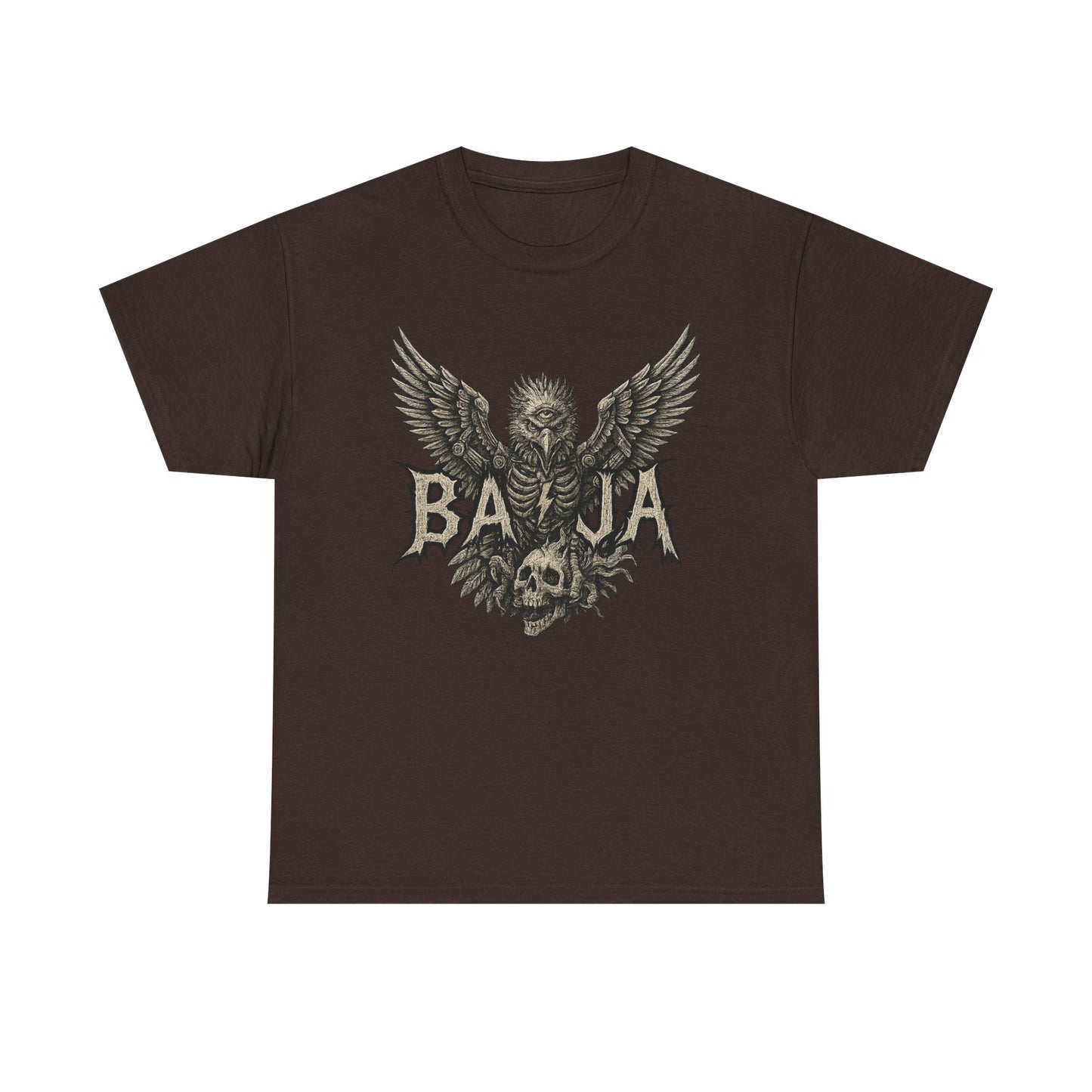 Edgy Graphic Tee for Rock Lovers, Baja Skull Design Shirt, Unisex T-Shirt for Music Festivals, Alternative Fashion