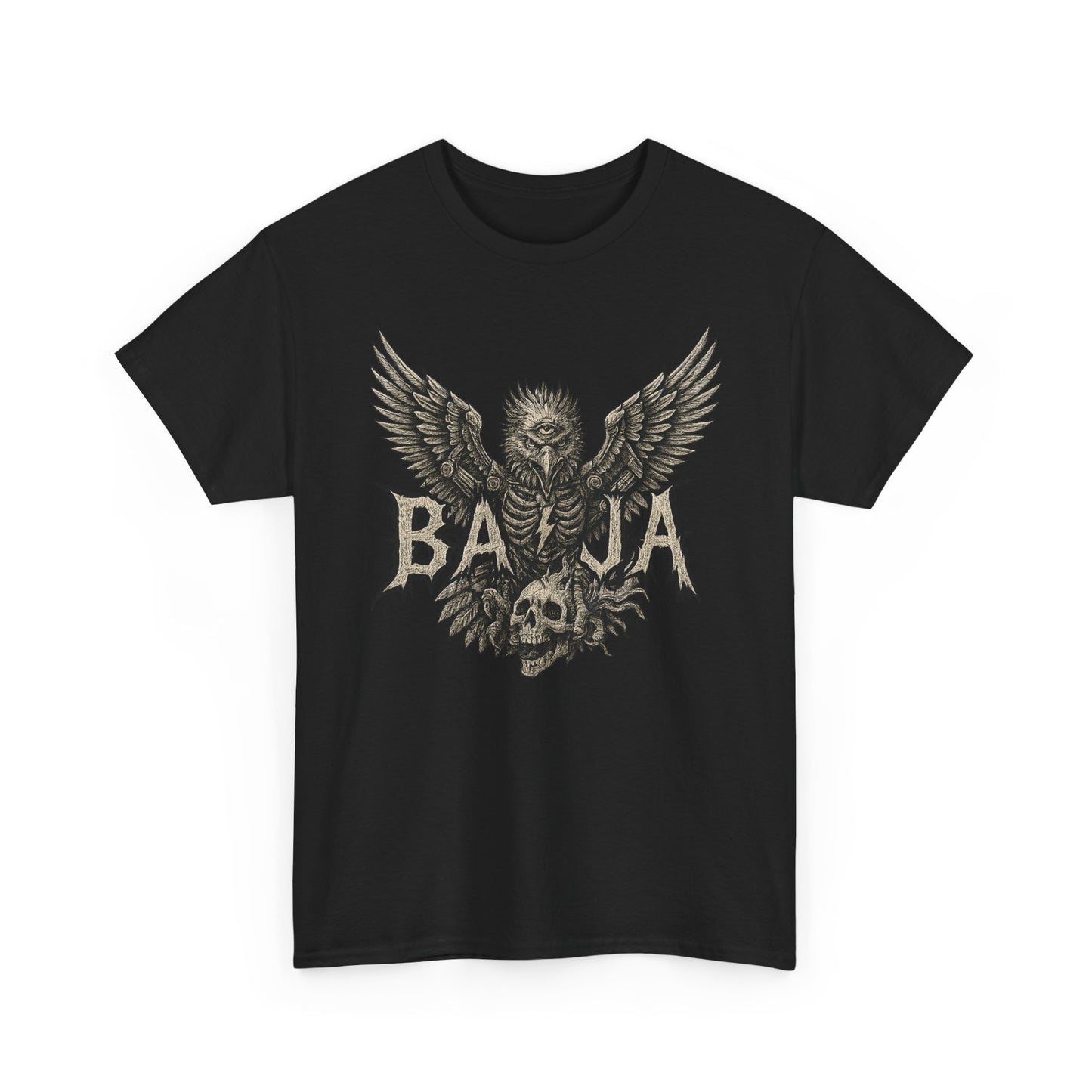 Edgy Graphic Tee for Rock Lovers, Baja Skull Design Shirt, Unisex T-Shirt for Music Festivals, Alternative Fashion