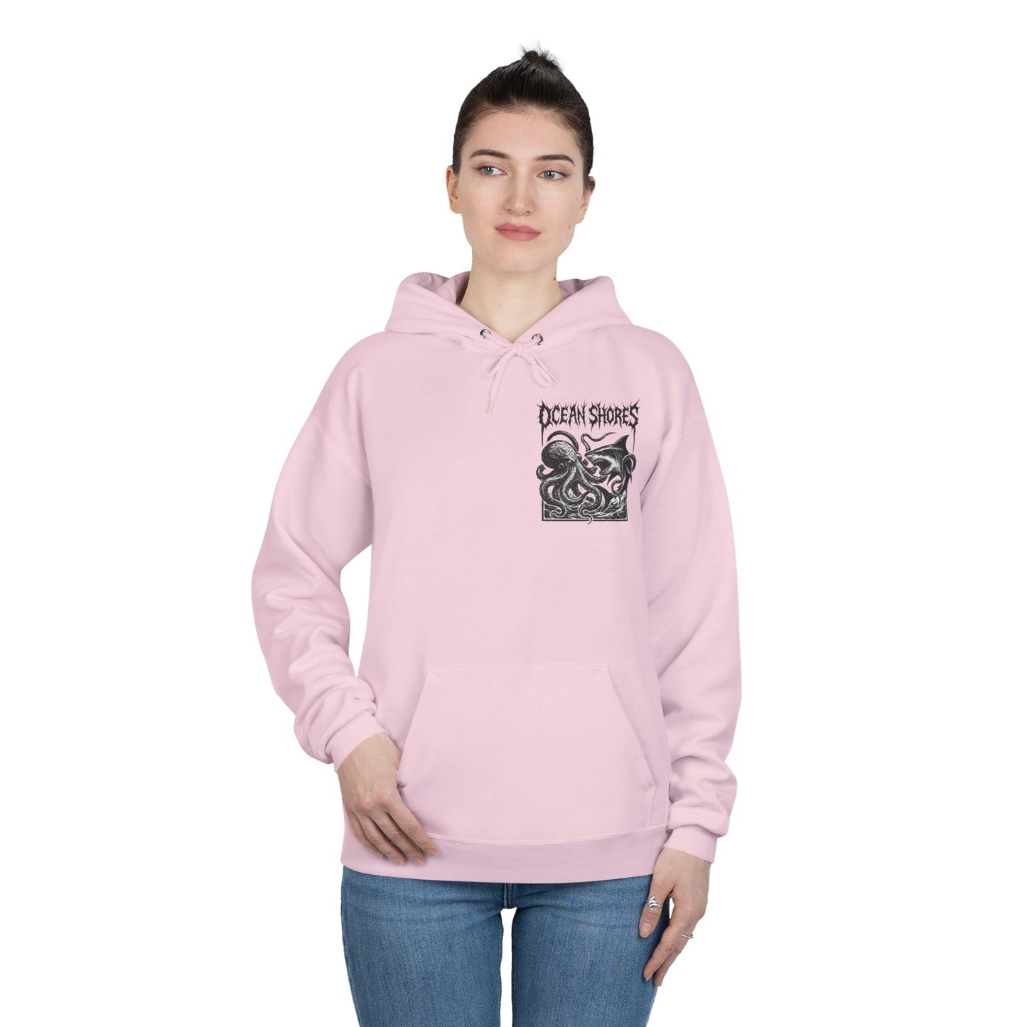 Ocean Shores Unisex EcoSmart Hoodie, Nautical Sweatshirt, Gift for Beach Lovers, Ocean Themed Apparel, Eco-Friendly Clothing